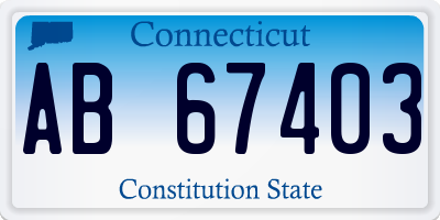 CT license plate AB67403