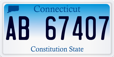 CT license plate AB67407