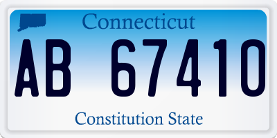 CT license plate AB67410