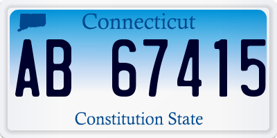 CT license plate AB67415