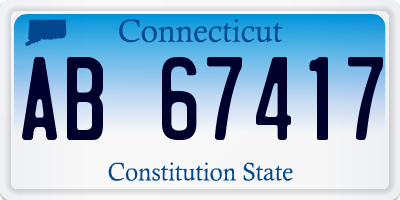 CT license plate AB67417