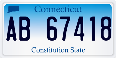 CT license plate AB67418