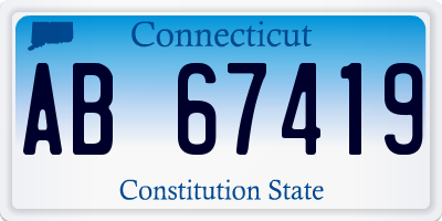 CT license plate AB67419