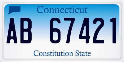 CT license plate AB67421