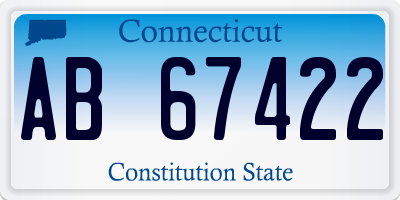 CT license plate AB67422