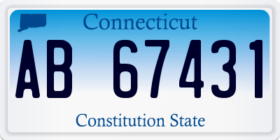 CT license plate AB67431