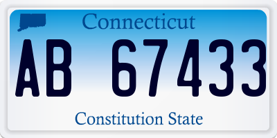 CT license plate AB67433
