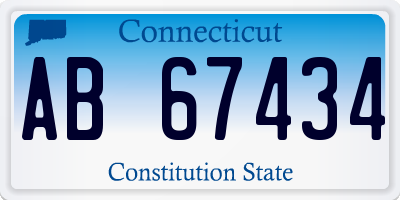 CT license plate AB67434