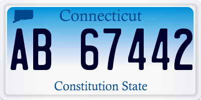CT license plate AB67442