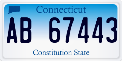 CT license plate AB67443