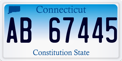 CT license plate AB67445