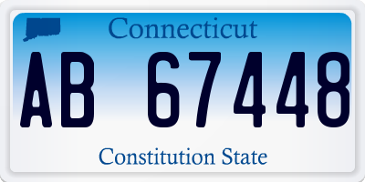 CT license plate AB67448
