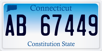 CT license plate AB67449