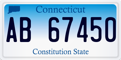 CT license plate AB67450