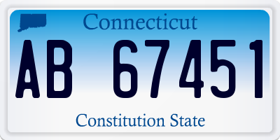 CT license plate AB67451