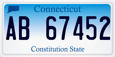 CT license plate AB67452