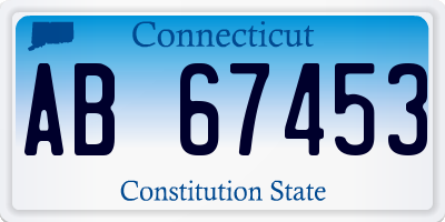 CT license plate AB67453