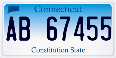 CT license plate AB67455