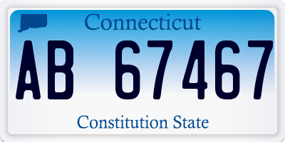 CT license plate AB67467