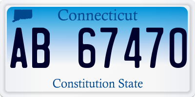 CT license plate AB67470