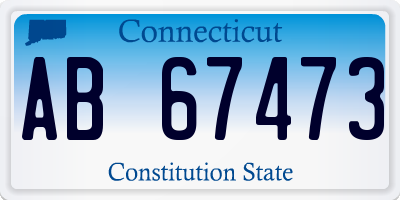 CT license plate AB67473