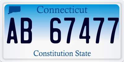 CT license plate AB67477