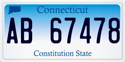 CT license plate AB67478