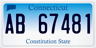 CT license plate AB67481