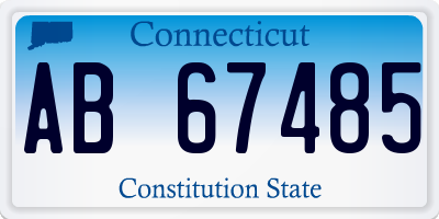 CT license plate AB67485