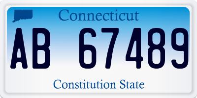 CT license plate AB67489