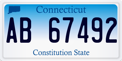 CT license plate AB67492