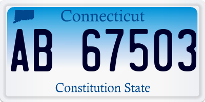 CT license plate AB67503