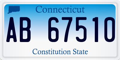 CT license plate AB67510