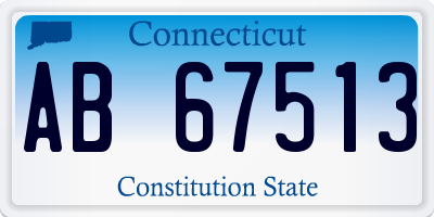 CT license plate AB67513