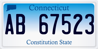 CT license plate AB67523