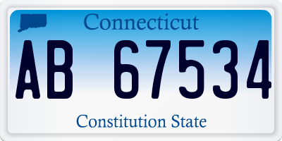 CT license plate AB67534