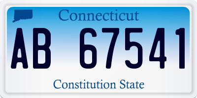 CT license plate AB67541