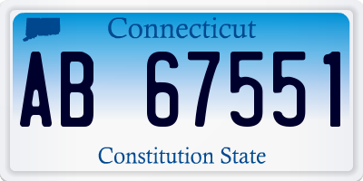 CT license plate AB67551