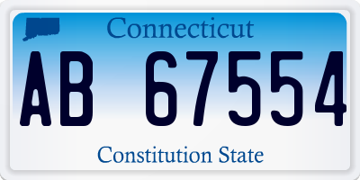 CT license plate AB67554