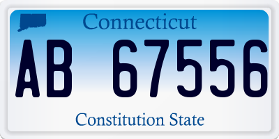 CT license plate AB67556