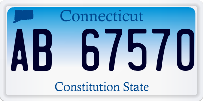 CT license plate AB67570