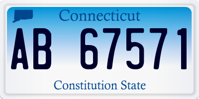 CT license plate AB67571
