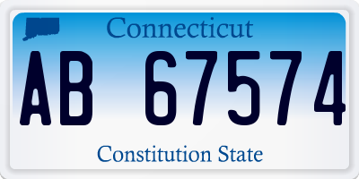 CT license plate AB67574