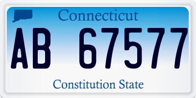 CT license plate AB67577