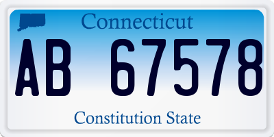 CT license plate AB67578