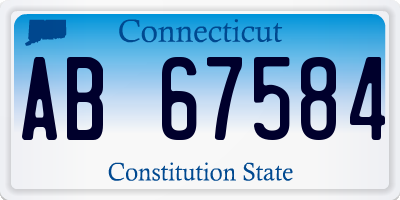 CT license plate AB67584