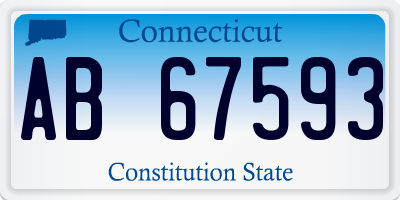 CT license plate AB67593