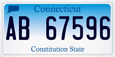 CT license plate AB67596