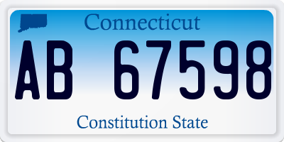 CT license plate AB67598