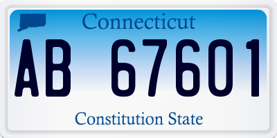 CT license plate AB67601